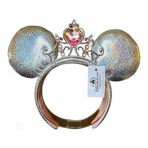Disney Princess Minnie Mouse Iridescent Holographic Ears with Tiara NWT 2